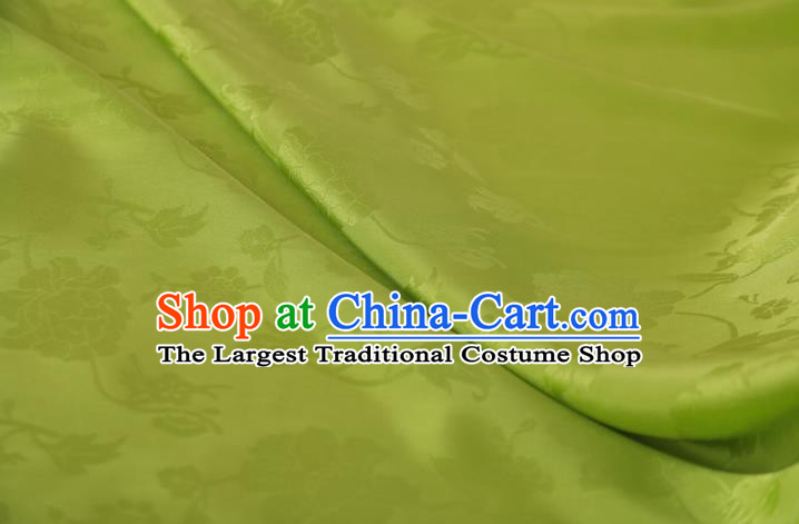 Chinese Jacquard Tapestry Material Traditional Qipao Dress Drapery Green Silk Fabric Classical Broken Peony Pattern Brocade Cloth