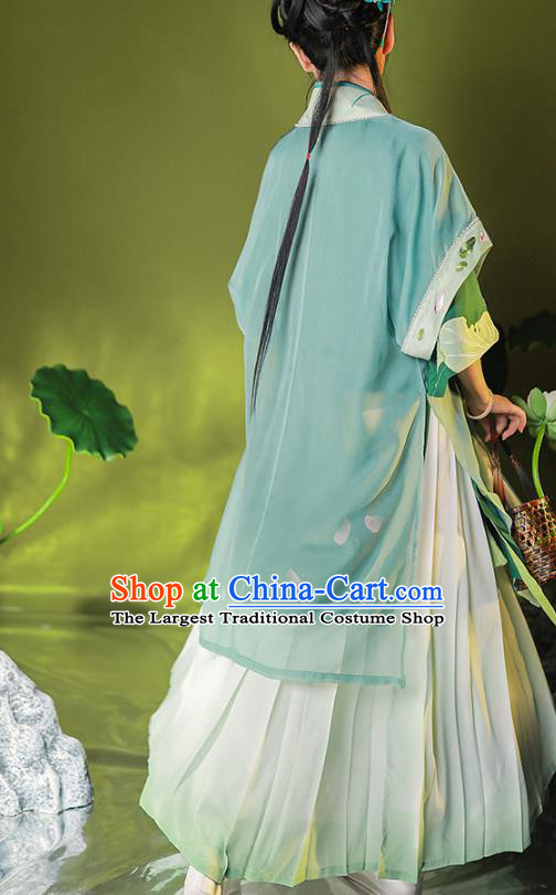 China Traditional Song Dynasty Young Lady Garment Clothing Ancient Village Girl Hanfu Dress for Women