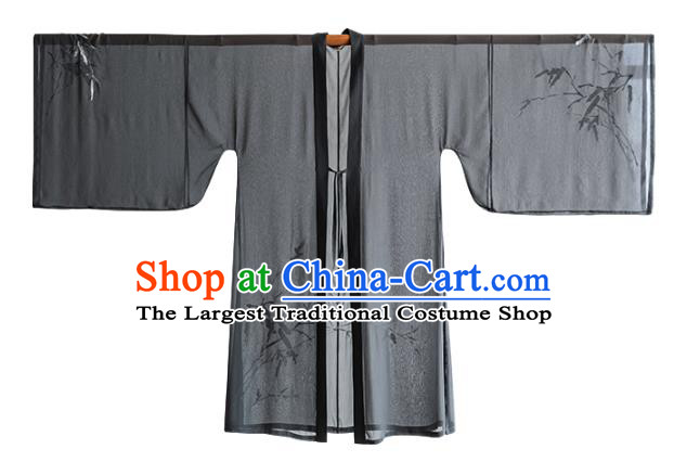 China Traditional Ming Dynasty Scholar Historical Garments Clothing Ancient Taoist Priest Hanfu Robe for Men