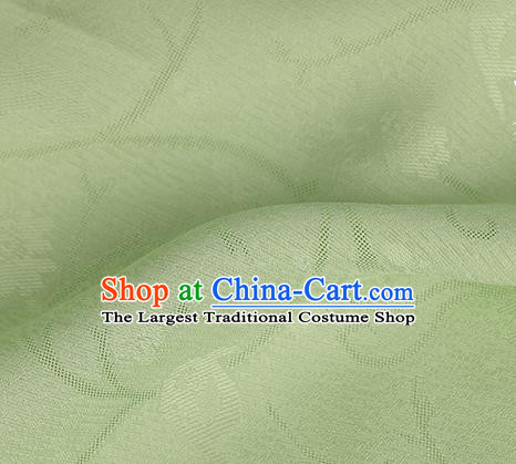 Chinese Green Silk Fabric Classical Plum Pattern Brocade Cloth Jacquard Tapestry Material Traditional Cheongsam Drapery