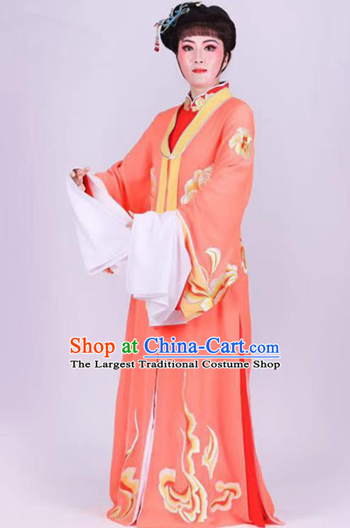 Chinese Traditional Peking Opera Actress Pink Dress Shaoxing Opera Young Mistress Garment Beijing Opera Noble Lady Clothing