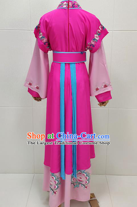 Chinese Beijing Opera Diva Clothing Traditional Peking Opera Young Lady Rosy Dress Shaoxing Opera Court Maid Garment