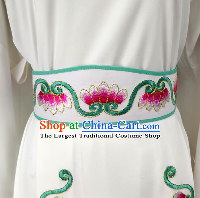 Chinese Shaoxing Opera Taoist Nun Garment Beijing Opera Actress Clothing Traditional Peking Opera Hua Tan White Dress