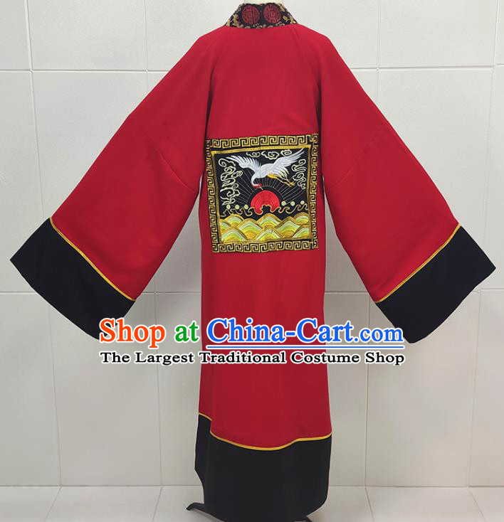 China Shaoxing Opera Red Priest Frock Clothing Peking Opera Taoist Robe Traditional Beijing Opera Embroidered Garment