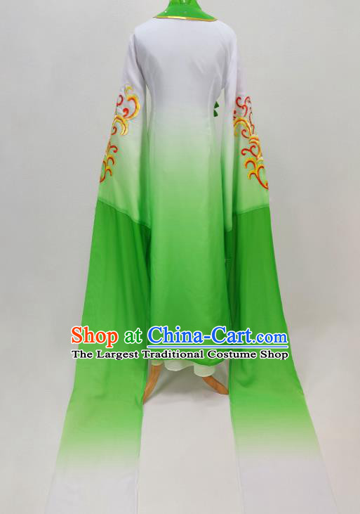 Chinese Beijing Opera Actress Green Clothing Traditional Peking Opera Diva Water Sleeve Dress Shaoxing Opera Young Beauty Garment