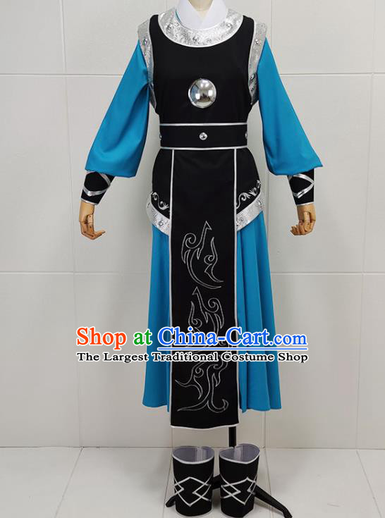 China Peking Opera Wusheng General Garments Traditional Beijing Opera Swordsman Clothing and Helmet