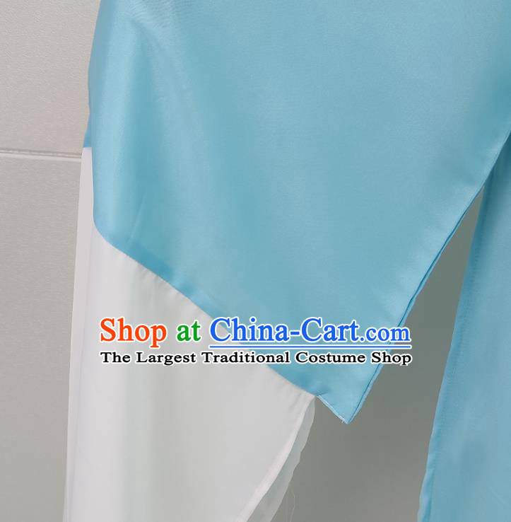 China Peking Opera Xiaosheng Blue Robe Garments Traditional Beijing Opera Young Man Scholar Liang Shanbo Clothing