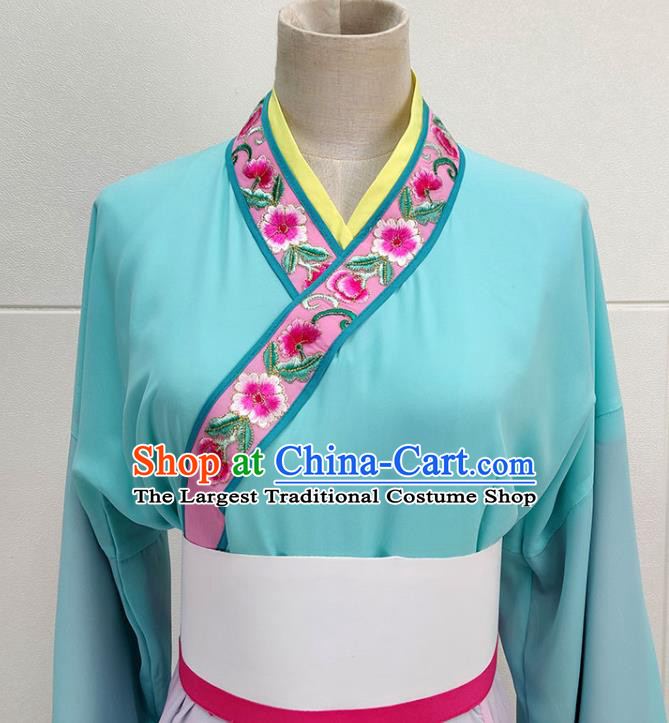 Chinese Beijing Opera Servant Girl Clothing Traditional Shaoxing Opera Young Lady Dress Garments