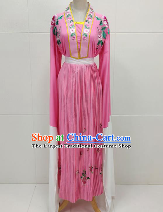 Chinese Beijing Opera Diva Water Sleeve Clothing Traditional Shaoxing Opera Flowers Fairy Pink Dress Garments