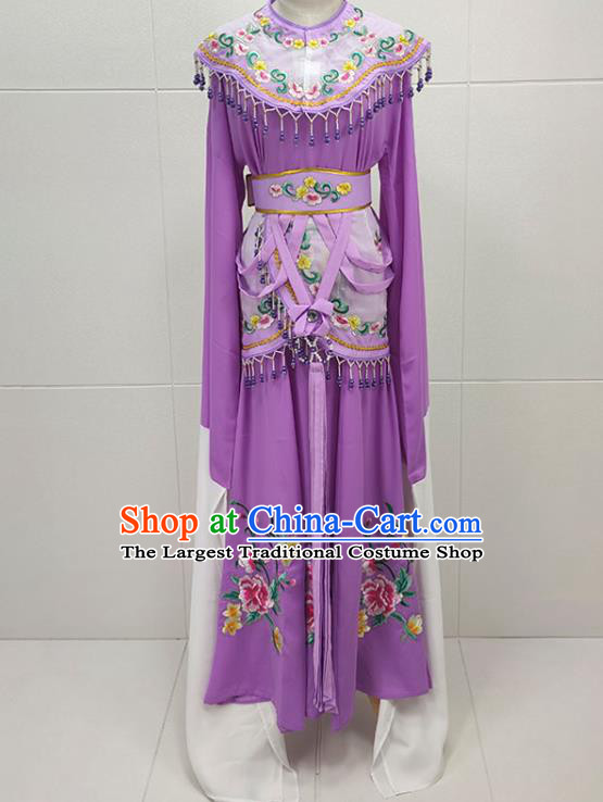 Chinese Beijing Opera Hua Tan Clothing Traditional Peking Opera Actress Purple Dress Shaoxing Opera Princess Garments