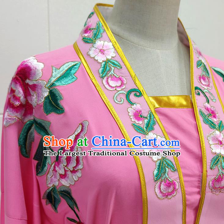 Chinese Beijing Opera Diva Water Sleeve Clothing Traditional Shaoxing Opera Flowers Fairy Pink Dress Garments