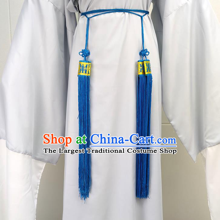 China Peking Opera Scholar Garments Traditional Shaoxing Opera Scholar Grey Robe Clothing