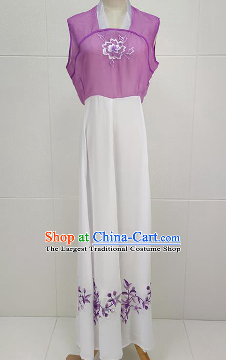 Chinese Traditional Shaoxing Opera Princess Garment Beijing Opera Actress Clothing Peking Opera Hua Tan Lilac Dress