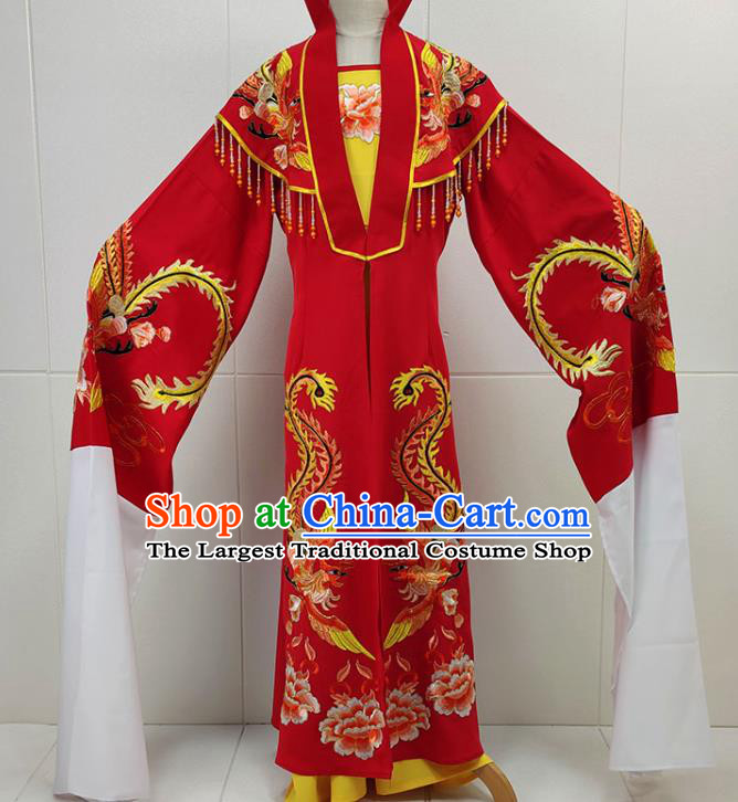 Chinese Beijing Opera Hua Tan Clothing Traditional Shaoxing Opera Empress Red Dress Garments