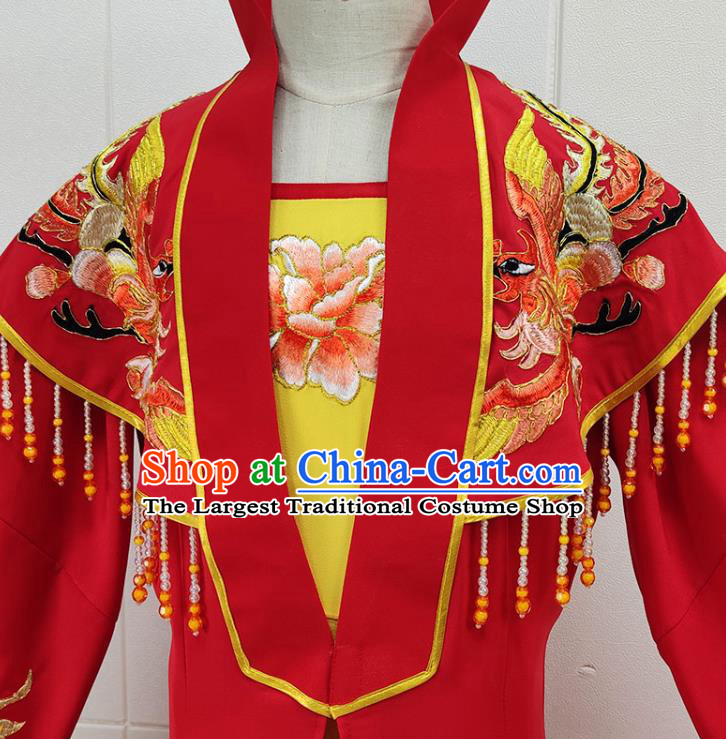 Chinese Beijing Opera Hua Tan Clothing Traditional Shaoxing Opera Empress Red Dress Garments