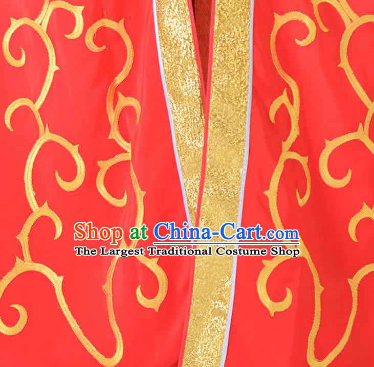 Chinese Shaoxing Opera Swordswoman Red Cape Beijing Opera Clothing Traditional Peking Opera Empress Garment