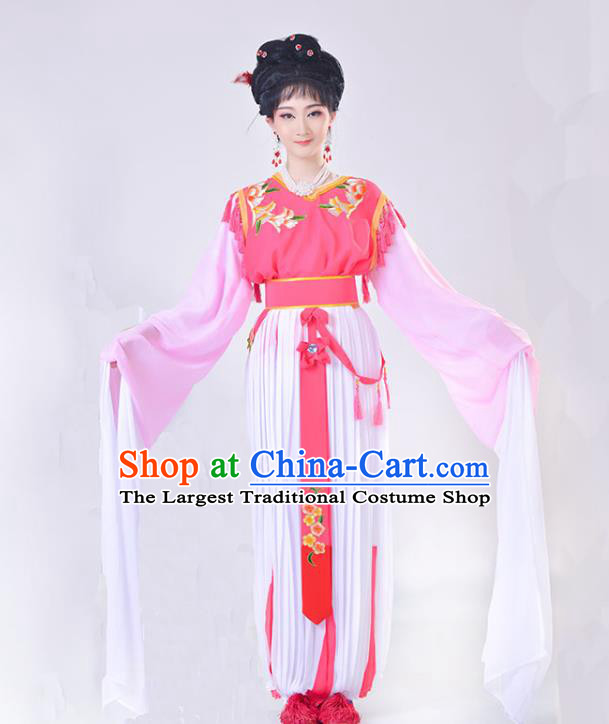 Chinese Beijing Opera Young Beauty Clothing Traditional Peking Opera Diva Pink Dress Shaoxing Opera Actress Garment