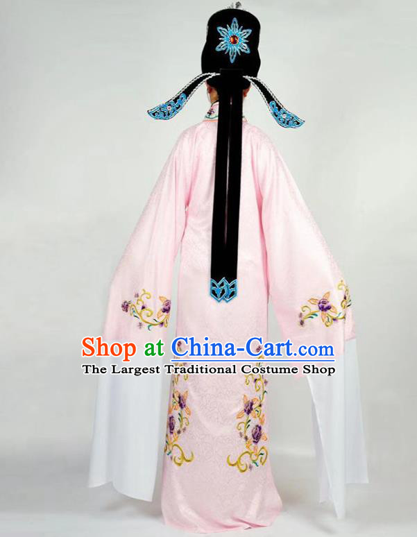 China Traditional Peking Opera Xiaosheng Pink Robe Garment Shaoxing Opera Scholar Clothing