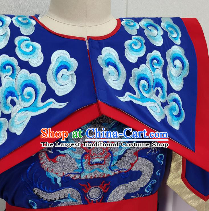 China Shaoxing Opera Warrior Clothing Peking Opera Wusheng Garment Costume Traditional Beijing Opera General Royalblue Outfits