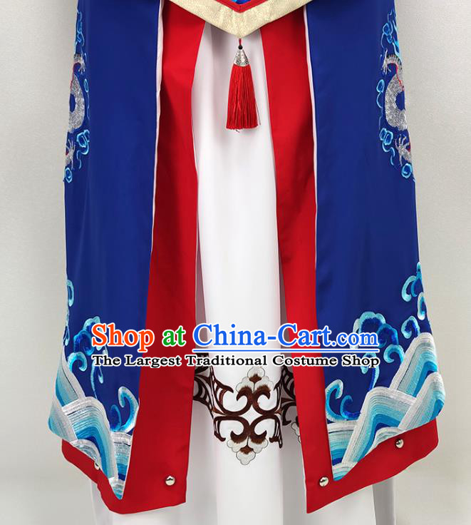 China Shaoxing Opera Warrior Clothing Peking Opera Wusheng Garment Costume Traditional Beijing Opera General Royalblue Outfits