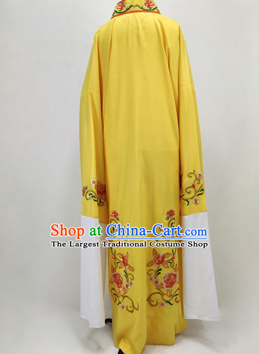 China Shaoxing Opera Clothing Peking Opera Scholar Garment Costume Traditional Beijing Opera Young Man Yellow Cape