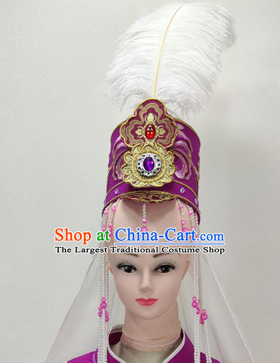 China Beijing Opera Hua Tan Headwear Shaoxing Opera Princess Feather Hat