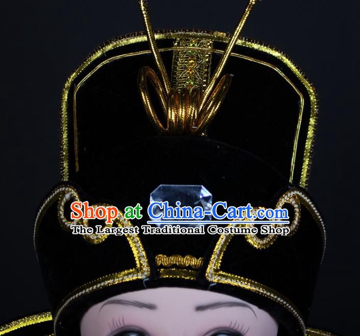China Traditional Peking Opera Scholar Headdress Beijing Opera Niche Headwear Shaoxing Opera Young Male Black Hat
