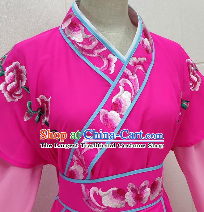 Chinese Shaoxing Opera Palace Lady Garment Beijing Opera Hua Tan Clothing Traditional Peking Opera Diva Rosy Dress