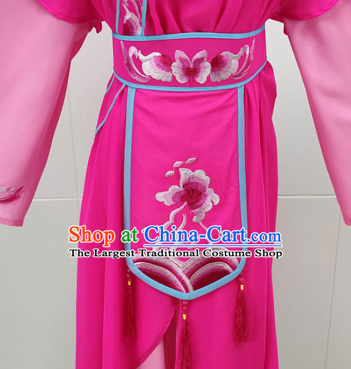 Chinese Shaoxing Opera Palace Lady Garment Beijing Opera Hua Tan Clothing Traditional Peking Opera Diva Rosy Dress