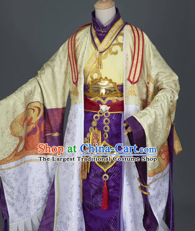 Chinese Ancient Knight King Hanfu Clothing Traditional Cosplay Han Dynasty Swordsman Chu Liuxiang Garment Costumes