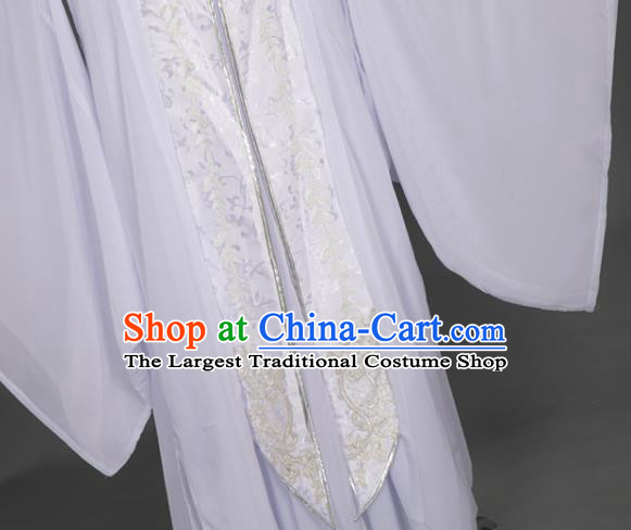 Chinese Ancient Scholar White Hanfu Clothing Traditional Cosplay Young Swordsman Garment Costumes