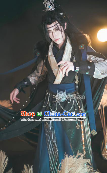 Chinese Ancient Chivalrous Knight Hanfu Clothing Drama Cosplay Swordsman Garment Costumes