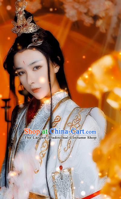 Chinese Ancient Royal King Wedding Hanfu Clothing Drama Cosplay Tang Dynasty Emperor White Garment Costumes