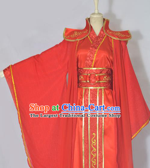 Chinese Ancient Nobility Childe Wedding Hanfu Clothing Drama Cosplay Jin Dynasty Crown Prince Shen An Red Garment Costumes