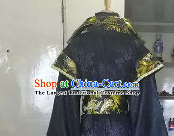 Chinese Drama Cosplay Emperor Apparels Qin Dynasty Monarch Garment Costumes Ancient King Black Hanfu Clothing