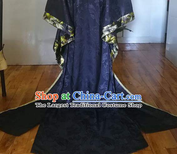 Chinese Drama Cosplay Emperor Apparels Qin Dynasty Monarch Garment Costumes Ancient King Black Hanfu Clothing