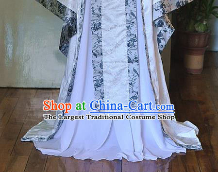 Chinese Ancient Scholar Hanfu Clothing Drama Cosplay Nobility Childe White Apparels Qin Dynasty Prince Garment Costumes