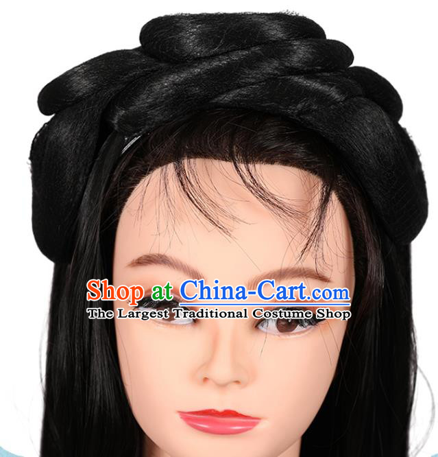 China Ancient Noble Lady Lin Daiyu Bang Wigs Ming Dynasty Patrician Beauty Chignon Hairpieces Traditional Hanfu Hair Accessories