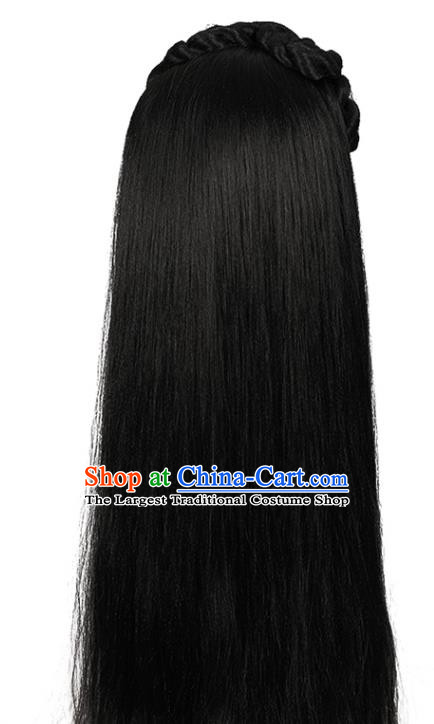 China Ming Dynasty Patrician Beauty Chignon Hairpieces Traditional Hanfu Hair Accessories Ancient Noble Lady Bang Wigs