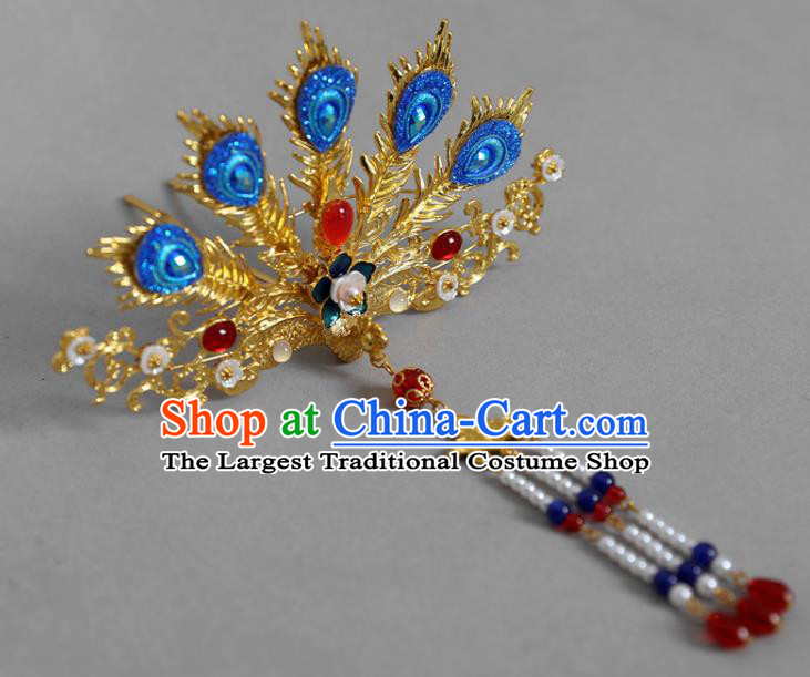 China Ancient Noble Woman Wigs and Phoenix Hairpins Ming Dynasty Palace Princess Chignon Hairpieces Traditional Hanfu Hair Accessories