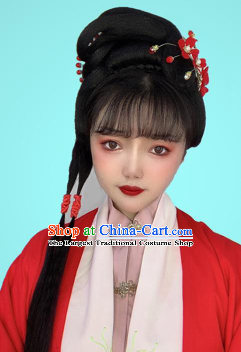 China Traditional Hanfu Hair Accessories Ancient Noble Lady Wigs Ming Dynasty Rich Woman Chignon Hairpieces