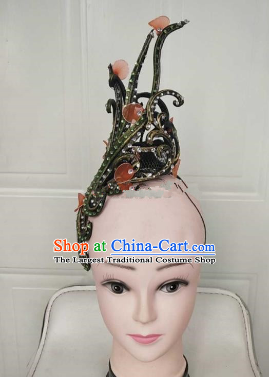 Chinese Classical Dance Hair Accessories Woman Umbrella Dance Headpiece Traditional Stage Performance Hair Crown