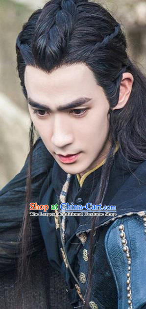Chinese Cosplay Drama Swordsman Hua Wuxie Black Wigs Ancient Young Hero Headdress Ming Dynasty Chivalrous Male Toupee Hairpieces