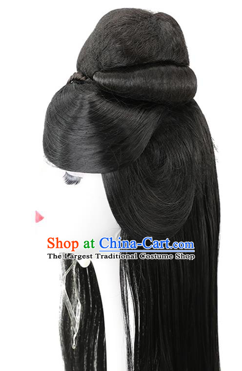China Qin Dynasty Imperial Consort Chignon Hairpieces Traditional Drama The Myth Xiao Yue Hanfu Hair Accessories Ancient Court Woman Wigs