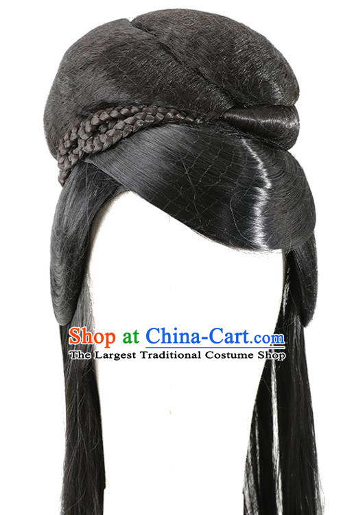 China Qin Dynasty Imperial Consort Chignon Hairpieces Traditional Drama The Myth Xiao Yue Hanfu Hair Accessories Ancient Court Woman Wigs