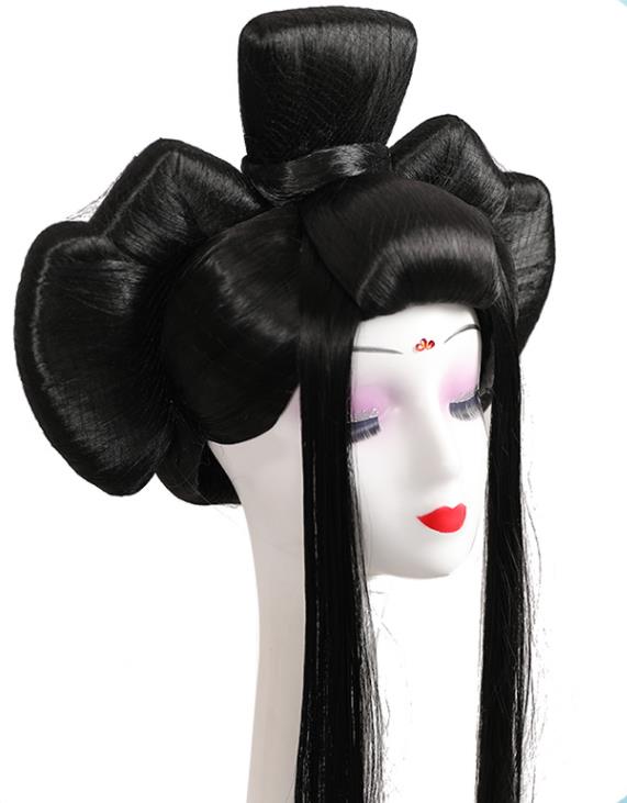 China Ancient Princess Wigs Tang Dynasty Palace Lady Chignon Hairpieces Traditional Hanfu Hair Accessories