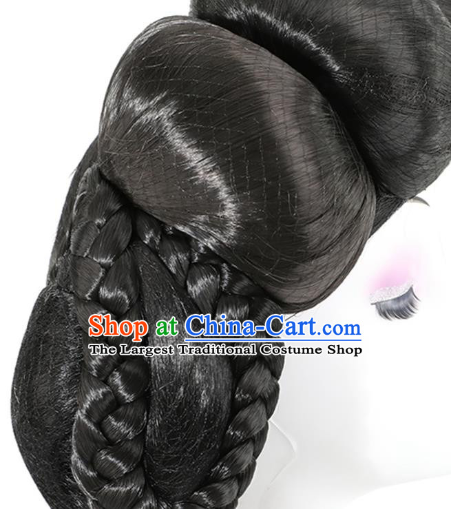 China Traditional Hair Accessories Ancient Imperial Consort Wigs Tang Dynasty Geisha Chignon Hairpieces