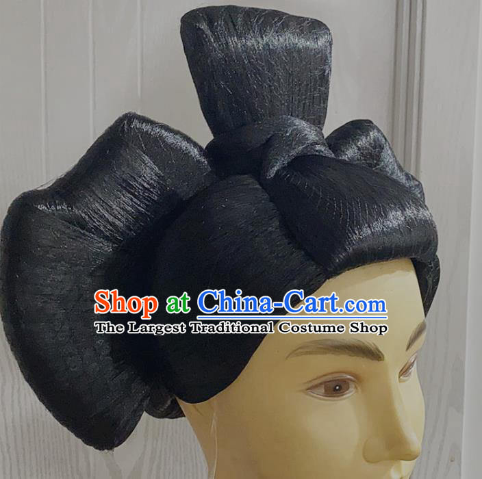 China Ancient Court Woman Wigs Tang Dynasty Imperial Consort Chignon Hairpieces Traditional Hair Accessories