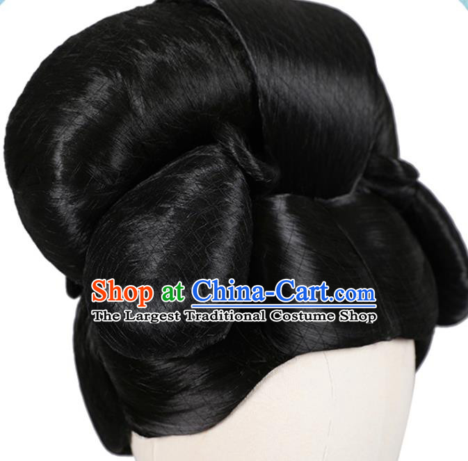 China Traditional Hanfu Hair Accessories Ancient Imperial Consort Wigs Tang Dynasty Court Woman Chignon Hairpieces