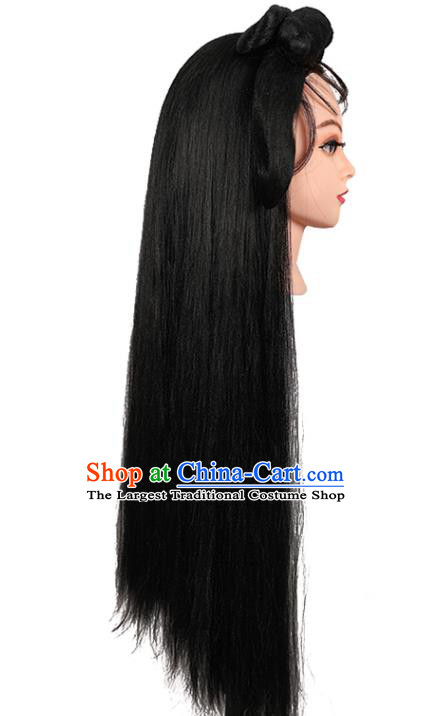 China Ming Dynasty Young Lady Chignon Hairpieces Traditional Hanfu Hair Accessories Ancient Palace Princess Wigs